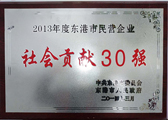 上海社會貢獻30強榮譽資質