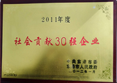 上海社會貢獻30強榮譽資質